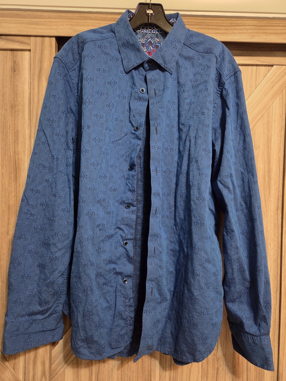 Robert Graham Blue Lightweight Shirt with Tonal Pattern